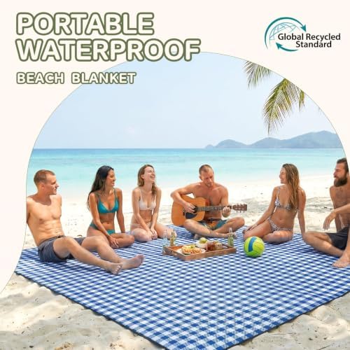 Genovega Waterproof Picnic Blanket Beach Outdoor Mat Rug Registry Wedding Search by Name Must Have Items Newly Wed Married Couple Gifts Bridal Husband Wife Men Women Mr Mrs 1 Anniversary Present - Image 3