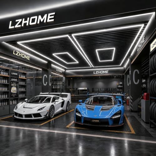 LZHOME LED Garage Lights: Super Bright Suspendable or Surface-Mounted Square Garage Lights, 5000K Natural White LED Lighting Hexagon Shop Light for Warehouse Gym Barber's Shop - Image 7