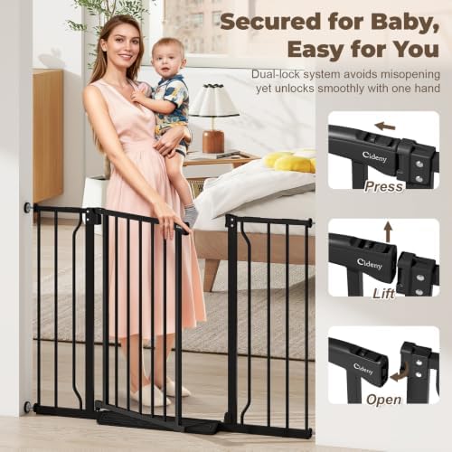 29"-45" Baby Gate for Stairs & Doorways, Auto Close Dog Gate Indoor - Image 4