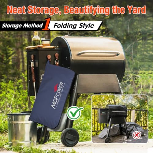 Foldable Grill Cover for Pit Boss 700FB 73700, Waterproof 600D Heavy Duty Wood Pellet Smoker Cover, Fade＆Tear Resistant Pellet Grill Cover for Lexington 500 540,Blue - Image 2