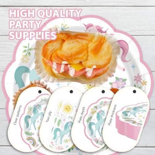 168 Pcs Magical Pastel Unicorn Decorations for Birthday Serves 24 - Image 4