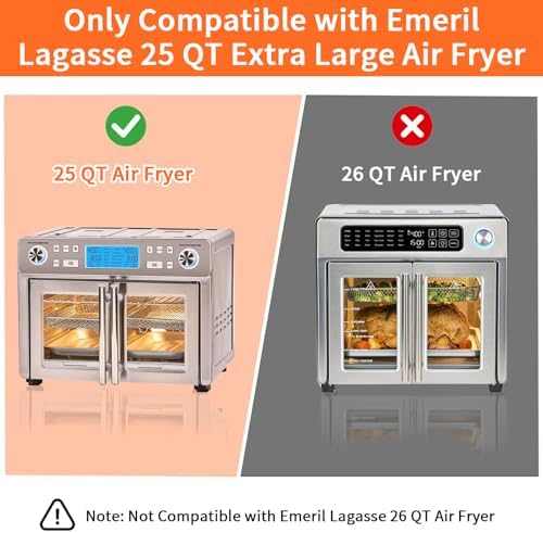 GWY Air Fryer Accessories for Emeril Lagasse French Door 360 Extra Large Dual Zone 25 QT Oven, Baking Set with Air Fryer Basket Baking Pan Tray Disposable Parchment Paper Reusable Baking Mat Cookware - Image 3