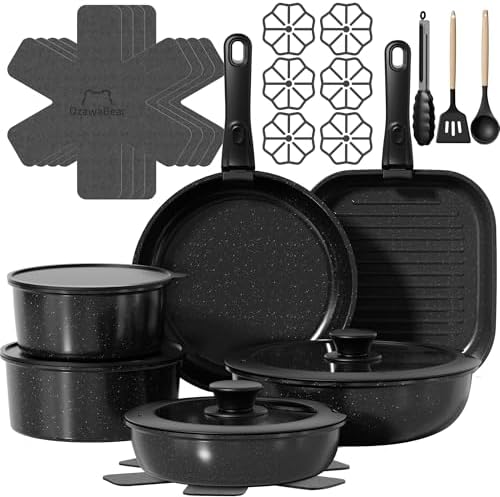 26 Pcs Pots and Pans Set Non Stick, Detachable Handle Cookware by OzawaBear