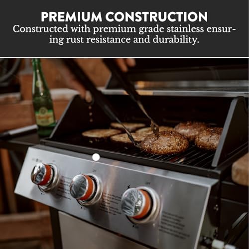 GasOne GP-1030S One 3 Burner Stainless Steel– Outdoor Cabinet Style with Wheels-High-Temperature Paint Coating Gas BBQ Grill – Elegant and Luxurious Design, Black - Image 4