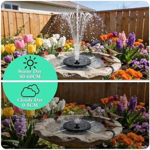 DDcafor Solar Fountain for Bird Bath 3.5W Solar Powered Water Fountain Pump - Image 6