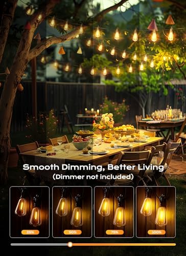 Brightown Outdoor String Lights, 30FT 11+1 LED ST38 LED Patio Lights Shatterproof, Dimmable IP65 Waterproof Connectable Hanging Outdoor Light for Backyard, Porch, Deck, Balcony - Image 4