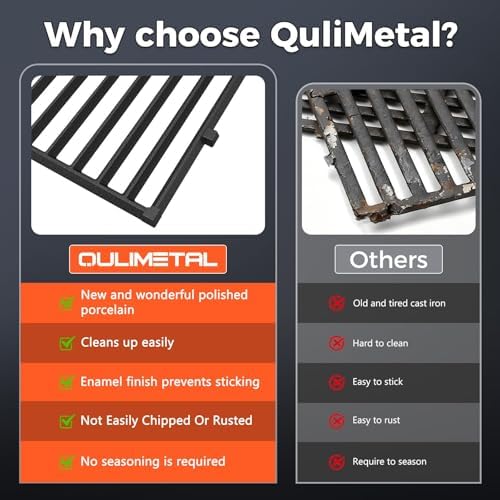 QuliMetal 7638 7639 Grill Grates Replacement for Weber Spirit 300 Series,Grill Parts for Spirit E/S310 E/S315 320 330 SP320,Spirit 700,Genesis 1000-3500,Gold & Silver B/C Gas Grill - Image 3