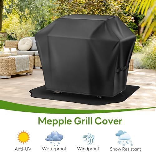 65 inch Grill Cover for Outdoor＆Undergrill Mat, Waterproof UV&Fade Proof - Image 7