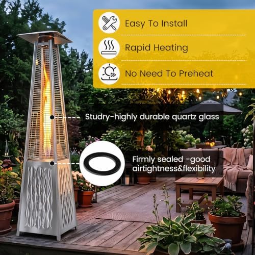49.5 x 4.72" Patio Heater Glass Tube Replacement Parts With Ring - Image 2
