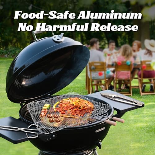 Disposable Grill Topper,16x12 Inch Grill Mesh Mat Disposable Pans,Non-Stick BBQ Aluminum Mats for Outdoor Grills, Easy to Clean (20) - Image 5