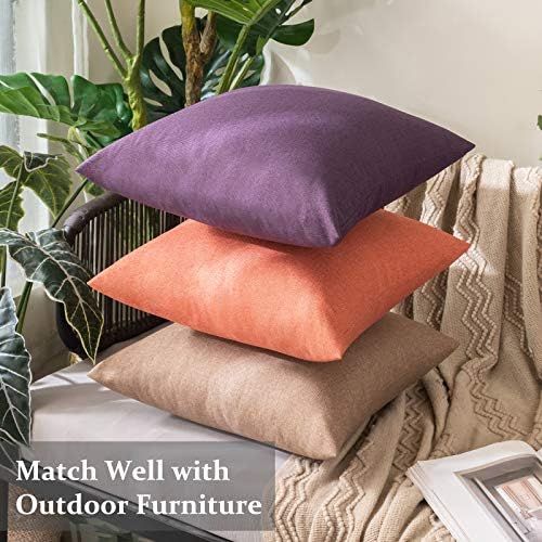 MIULEE Decorative Outdoor Pillow Covers Euro Waterproof 24x24 Coral Red - Image 5