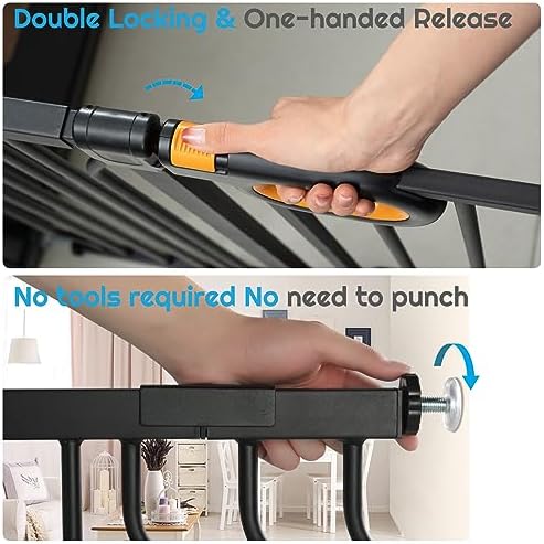 owlie 29-52 Inch Wide Baby Gate with Door for Stairs Doorways - Image 4