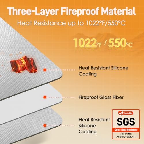 Heat Resistant Mats for Countertop fits Tabletop Grill, 31x24x0.02in, Grey - Image 2