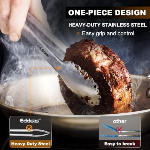 2PCS 9Inch Tongs for Cooking Heavy Duty All Metal Kitchen Tongs - Image 2