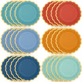 48 Pcs Colorful Paper Plates 9 Inch Scalloped by Tiangrid