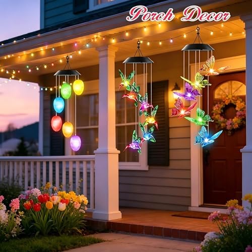 Winzwon Solar Wind Chimes, Christmas Gardening Hummingbird Gifts for Women - Image 5