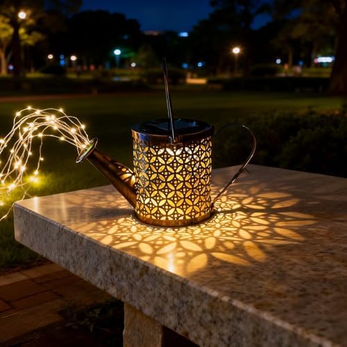 Solar Watering Can Light, Solar Flower Fairy Decorations Outdoor Light - Image 5