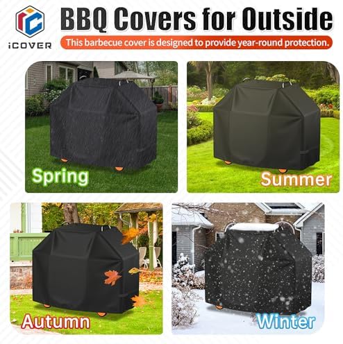 i COVER Grill Cover, 70 inch BBQ Grill Cover for Outdoor Grill, Waterproof BBQ Cover, Fade Resistant Large Barbecue Gas Grill Covers for Weber, Charbroil, Brinkmann, Nexgrill and More - Image 7