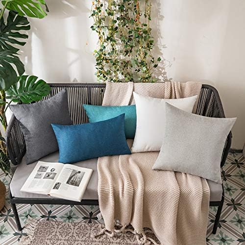 MIULEE Decorative Outdoor Pillow Covers Euro Waterproof 26x26 Dark Grey - Image 4