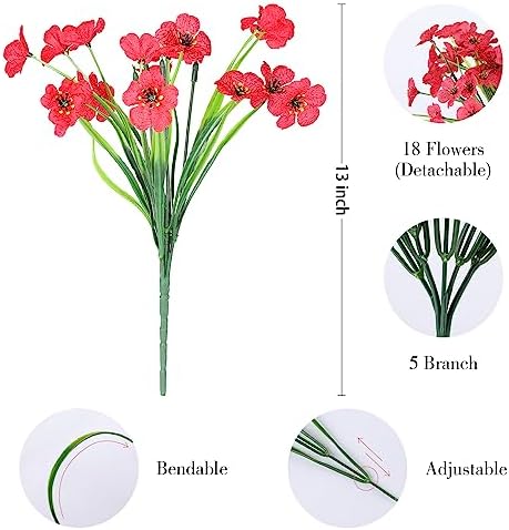 AGIRL Artificial Flowers Outdoor UV Resistant Fake Plant Garden Patio Decor - Image 2