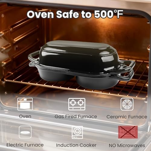 YONILL Mini Double Dutch Oven with Lid for Sourdough Bread Baking (Black) - Image 6