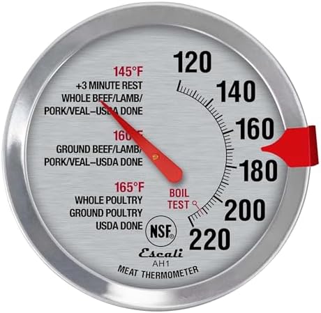 Escali AH1 2 Pack Oven Safe Meat Thermometers, Stainless Steel, Thermometer with 2.5 inch Large Dial, Oven and Grill Safe Temperature Gauge for Cooking, Roasting, Baking, Candy, Steak, Turkey - Image 2