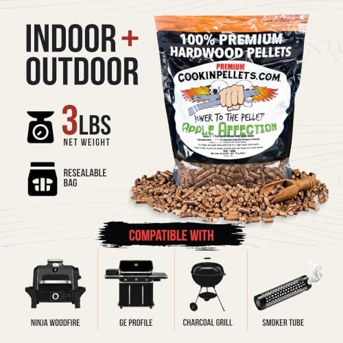 CookinPellets Premium Apple Affection Hardwood Smoking Pellets, 3lb, 5-Pack - Image 4