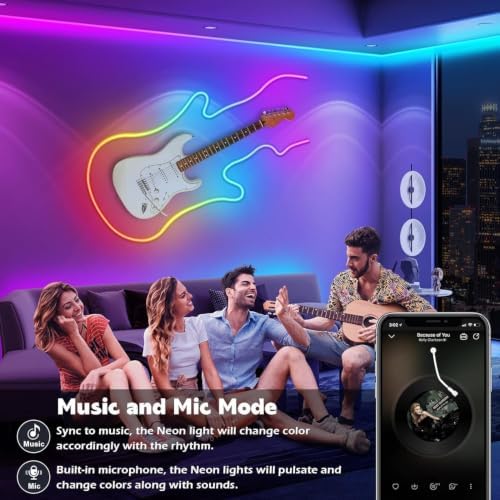 SINLEY Led Neon Rope Light 150FT,Control with App/Remote,Flexible Led Rope Lights,Multiple Modes,IP68 Outdoor RGB Neon Lights Waterproof,Music Sync Gaming Led Strip Lights for Bedroom Indoor - Image 5