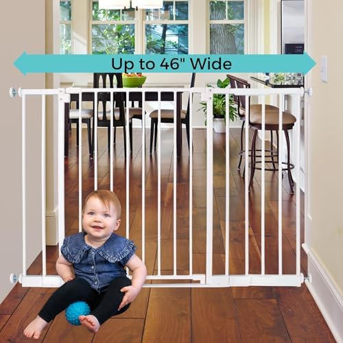 Toddleroo StepSafe Auto-Close Baby Gate 3-Bar Extension; 8" Wide, White - Image 4