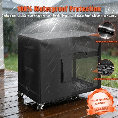 60x24x35Inch Outdoor Prep Table Cover for Metal BBQ Cart Table - Image 5