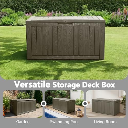 KAMABOKO Outdoor Storage Box, 110 Gallon Deck Box Outdoor Waterproof - Image 5