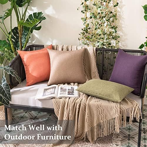 MIULEE Decorative Outdoor Pillow Covers Waterproof 16x16 Khaki - Image 5