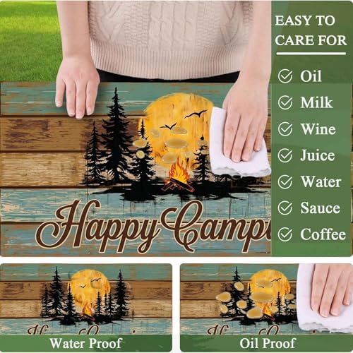 CAPSCEOLL Fitted Picnic Table Cover with Bench Covers 8ft - Camping Fire - Image 5