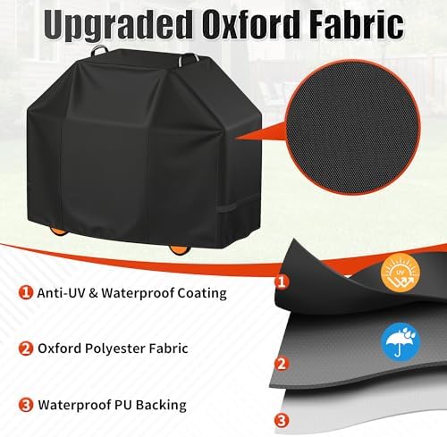 i COVER Grill Cover, 70 inch BBQ Grill Cover for Outdoor Grill, Waterproof BBQ Cover, Fade Resistant Large Barbecue Gas Grill Covers for Weber, Charbroil, Brinkmann, Nexgrill and More - Image 3