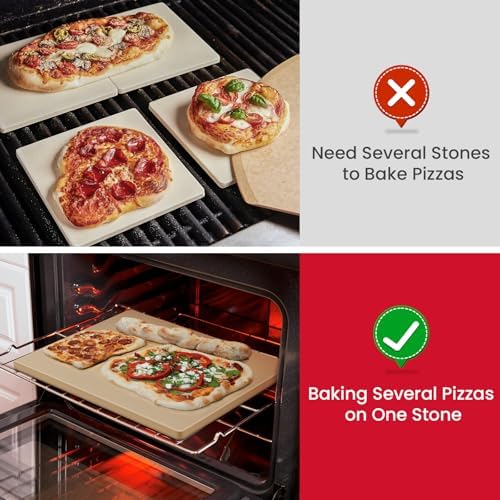 Unicook 20 x 13.5 Inch Extra Large Pizza Stone for Oven and Grill, 10.6 Lbs - Image 3