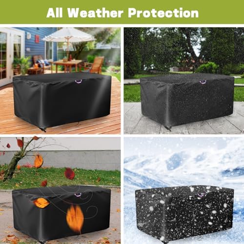 72 Inch Outdoor Table Cover for 6FT Foldable Table, Patio Waterproof Cover for Dining Tables, All-Weather Protection with Windproof Buckles & Drawstring- 72x28x28 in - Image 5