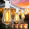 Outdoor String Lights White 50FT Waterproof Patio Lighting for Bistro Cafe by Lifeisgood