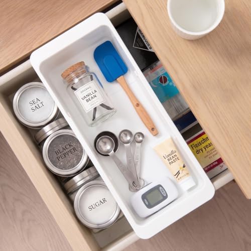 Deep Drawer Organizer, Adjustable Drawer Organizer, Suitable for Kitchens, Cosmetics, Daily Necessities, Barbecue Tools, Durable Plastic Material, Sliding Design, Convenient Storage. (Small* 2) - Image 3