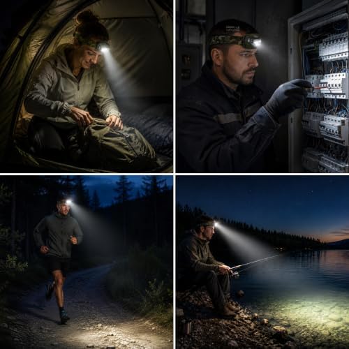 Lepro LED Headlamp Rechargeable IPX4 Waterproof Headlight 5 Modes - Green - Image 6