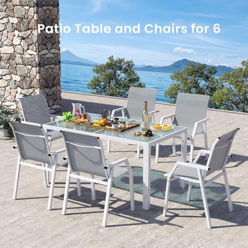 Jocoevol Outdoor Dining Set for 6 Patio Patio Table and Chairs Set 7 Piece - Image 2