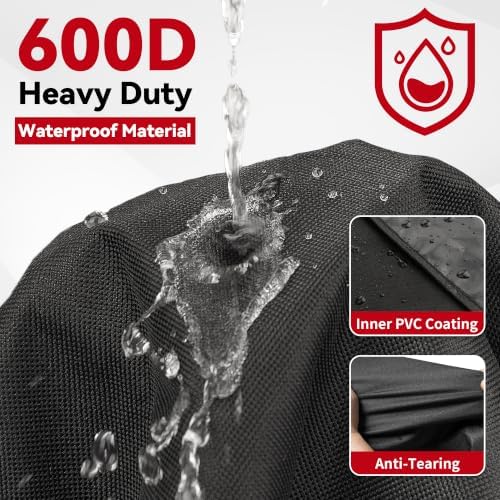 iCOVER Grill Cover, 82 Inch BBQ Grill Cover for Outdoor Grill, 600D Heavy-Duty Waterproof BBQ Cover, Fade Resistant Barbecue Cover, Large Gas Grill Covers for Weber, Charbroil, Brinkmann, etc - Image 3