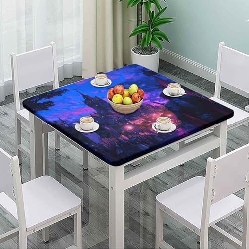 Tablecloth Square, Medieval Fantasy Pattern Printed on Washable Card Table Covers Fitted Square, Suitable for Home Dining Camping BBQ, Fit for 60" x 60" Square Tables - Image 2