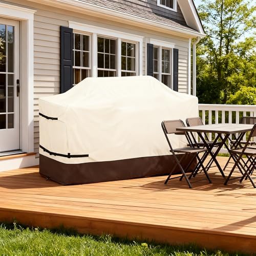 Extra Large Grill Cover Waterproof for Outdoor Kitchen Island Beige&Brown - Image 7
