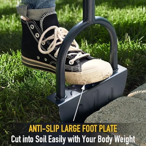 Colwelt Saw-Tooth Edger Lawn Tool, Half Moon Lawn Edger with T-Grip, Sidewalk Grass Long Handled Step Edger, 38-Inch - Image 4