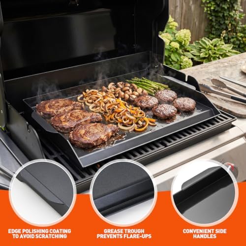 Cast Iron Griddle for Stove Top Griddle for Gas Grill Range Oven 17" x 13" - Image 3