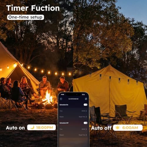 GvvooHome 50FT Outdoor String Light with S11 Plastic Bulbs, Low-Voltage LED Patio Lights with App & Remote, Music Sync, 4 Lighting Modes, Dimmable & Waterproof for Backyard, Porch, Garden, Deck, Party - Image 5