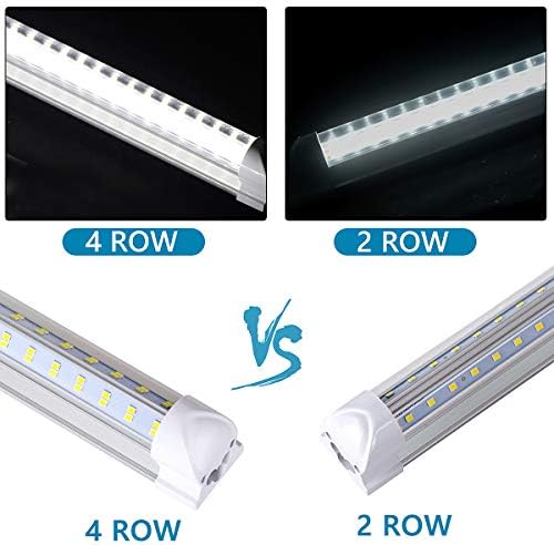 (10-Pack) 8ft LED Shop Light Fixture,V Shape 100W 18500LM 5000K (Daylight White),8 Foot, 96'' T8 Integrated LED Tube, Linkable Led Bulbs for Garage, Warehouse, Plug and Play, Clear Lens - Image 2