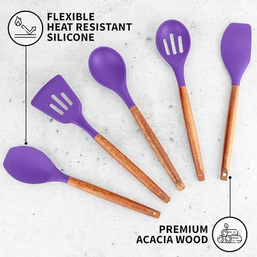 Zulay Kitchen 5 Piece Silicone Utensil Set - Image 2