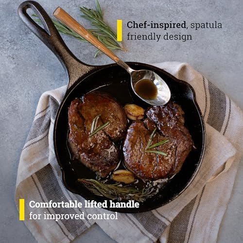 Lodge Chef Collection 8 Inch Pre-Seasoned Cast Iron Skillet, Perfect Sear - Image 3