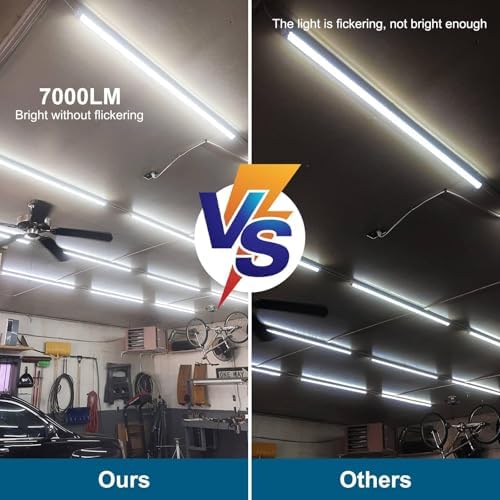 AQIQUUT Led Shop Lights 4FT 50W 6500K 7000LM Clear White,Shop Light 4FT 110V Linkable Integrated V-Shape for Shop Garage,Warehouse,Workbench and Workshop Commercial Bay Lighting(10-Pack) - Image 5